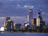 Australia  Western Australia  Perth; the Swan River and City Skyline at Dusk
