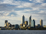 Australia  Western Australia  Perth; View across the Swan River to the City Skyline at Dusk