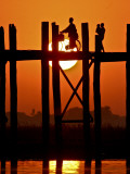 Myanmar  Burma  Amarapura  Taungthaman Lake  U Bein's Bridge