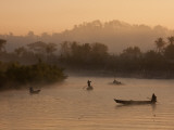Myanmar  Burma  Mrauk U; Early Morning Mist Rising on the Aungdat Creek