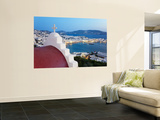 Elevated View over the Harbour and Old Town  Mykonos (Hora)  Cyclades Islands  Greece  Europe