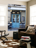 Blue Doors of Cafe  Marais District  Paris  France