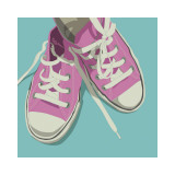 Lowtops (pink on blue)