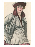 Woman in Outfit and Matching Hat