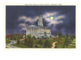 Moon over State Capitol  Nashville  Tennessee