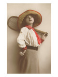 Devil-May-Care Woman Tennis Player in Hat