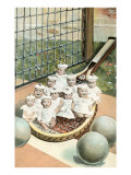 Ten Tiny Babies on Tennis Racket