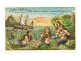 Victorian Advertisement for Hair Tonic  Mermaids