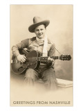 Greetings from Nashville  Singing Cowboy with Guitar