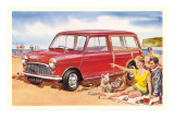Family Beach Outing with Car