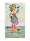 Victorian Girl on Floating Banjo