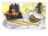 Captain's Hat  Binoculars  Sextant