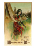 To Greet You on Thanksgiving Day  Indian Maiden