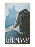 Train by Rhine Castle  Germany