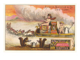 Victorian Coffee Advertisement with Children on Sled