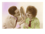 Fond Tennis Playing Couple