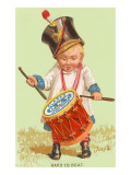 Little Victorian Boy with Drum Made of Spool