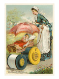 Nursemaid Wheeling Pram