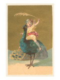 Little Girl Riding Peacock