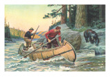 Outdoorsmen Facing Bear