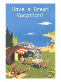 Family Camping by Ocean  Have a Great Vacation
