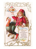 Menu  Girl with Fez and Turkey