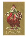 Little Uncle Sam Riding Turkey