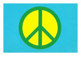 Yellow Green and Blue Peace Sign