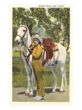 Cowgirl with White Horse