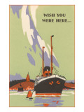 Wish You Were Here  Art Deco Ocean Liner