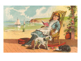 Victorian Girl Reading by Shore