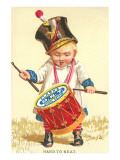 Little Boy Drumming Spool of Thread