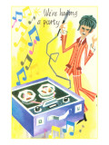 We're Having a Party  Mod with Tape Deck Cartoon