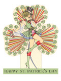 Happy St Patrick's Day  Woman in Top Hat