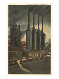 Night Mill Scene  Pittsburgh  Pennsylvania