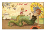 Mermaid with Parasol  Galveston  Texas