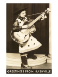 Greetings from Nashville  Little Cowgirl with Guitar