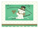 St Patricks Day Greetings  Puppy and Shamrock