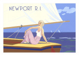 Blonde on Sailboat
