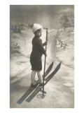 Boy on Skis on Country Road