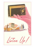Listen Up  Gloved Hand with Transistor Radio