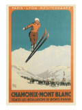 French Ski Poster with Ski Jumper