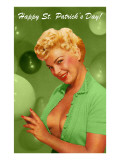 Blonde Bombshell with Green Balloons