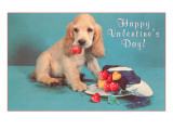 Happy Valentines Day  Cocker Spaniel Puppy
