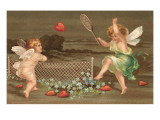 Cupids Playing Tennis