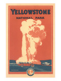 Travel Poster for Yellowstone Park  Old Faithful