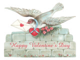 Happy Valentine's Day  Pigeon Bringing Letter