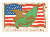 Have a Patriotic St Patricks Day  Flag and Harp