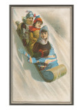 Three Children in Toboggan