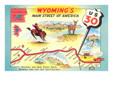 Map of Wyoming  Highway 30
